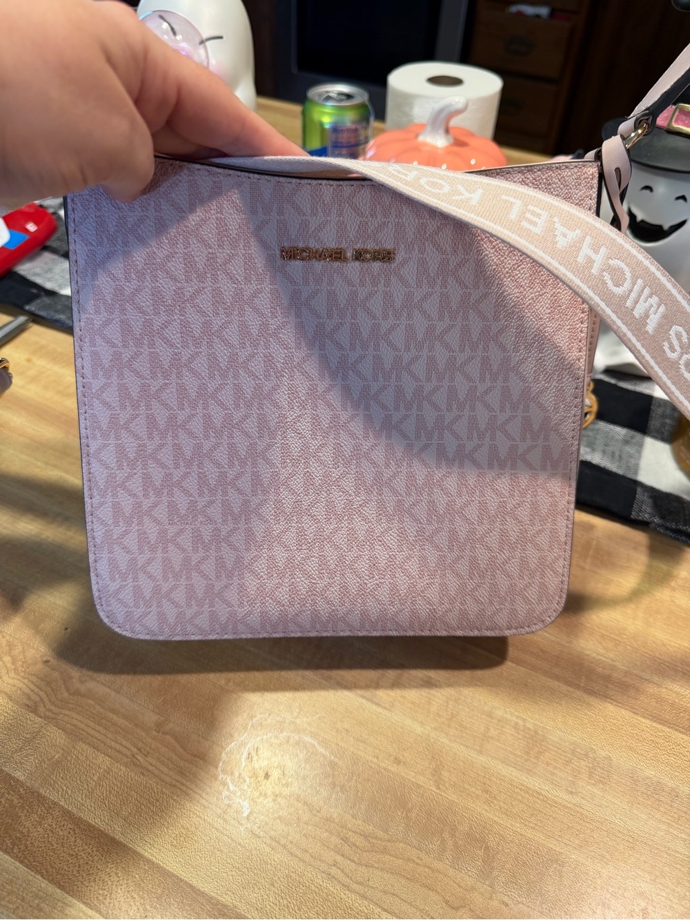 Michael Kors Light Pink Signature MK Crossbody Bag
